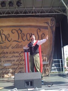 JBT performing as corporate america man