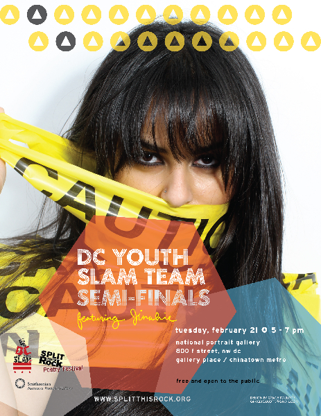 Poster for the 2012 Youth Slam Team Semi-Finals featuring Jinahie 2/21/12 
